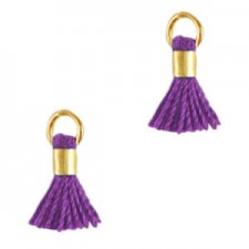 Mini Quaste Ibiza Style 0.7cm Gold-mystical grape purple